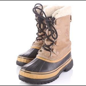 Sorel Caribou Winter Snow Boots Tan Black